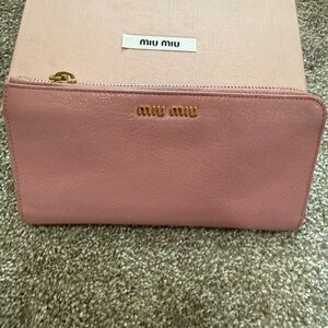 Miu Miu Blush Pink Leather Wallet